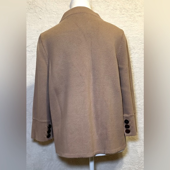 J. McLaughlin sweater jacket blazer tan beige button down preppy classic buttons - Picture 2 of 9